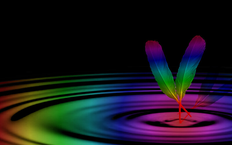 rainbow feather ripples