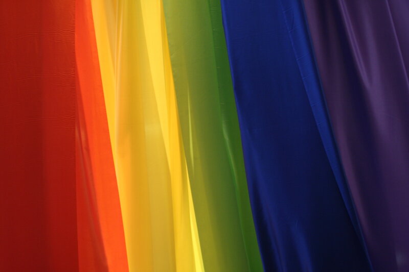 rainbow flag fabric close-up