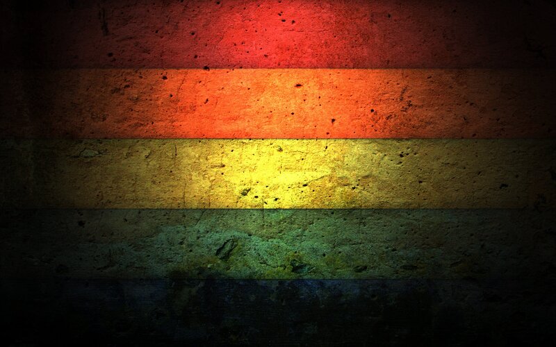 Rainbow Flag on Wall — Red