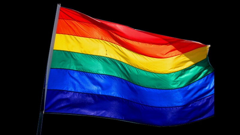 Rainbow Flag Waving — Red