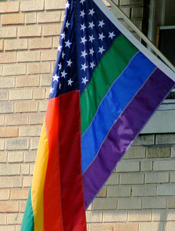 Rainbow flag with stars
