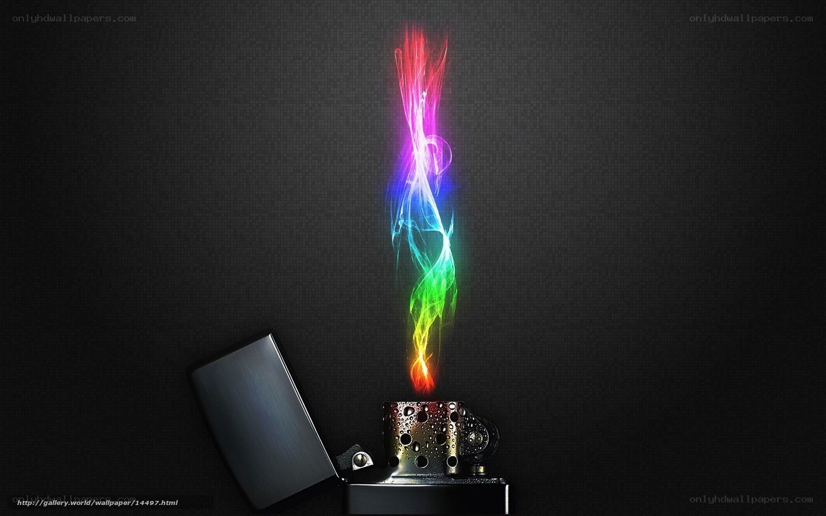Rainbow flame from lighter