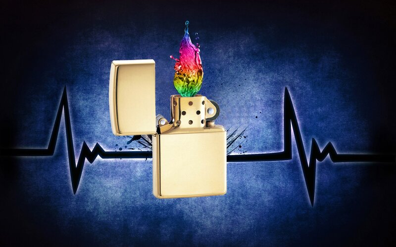 Rainbow flame lighter