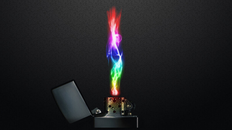 Rainbow Flame Lighter — Black
