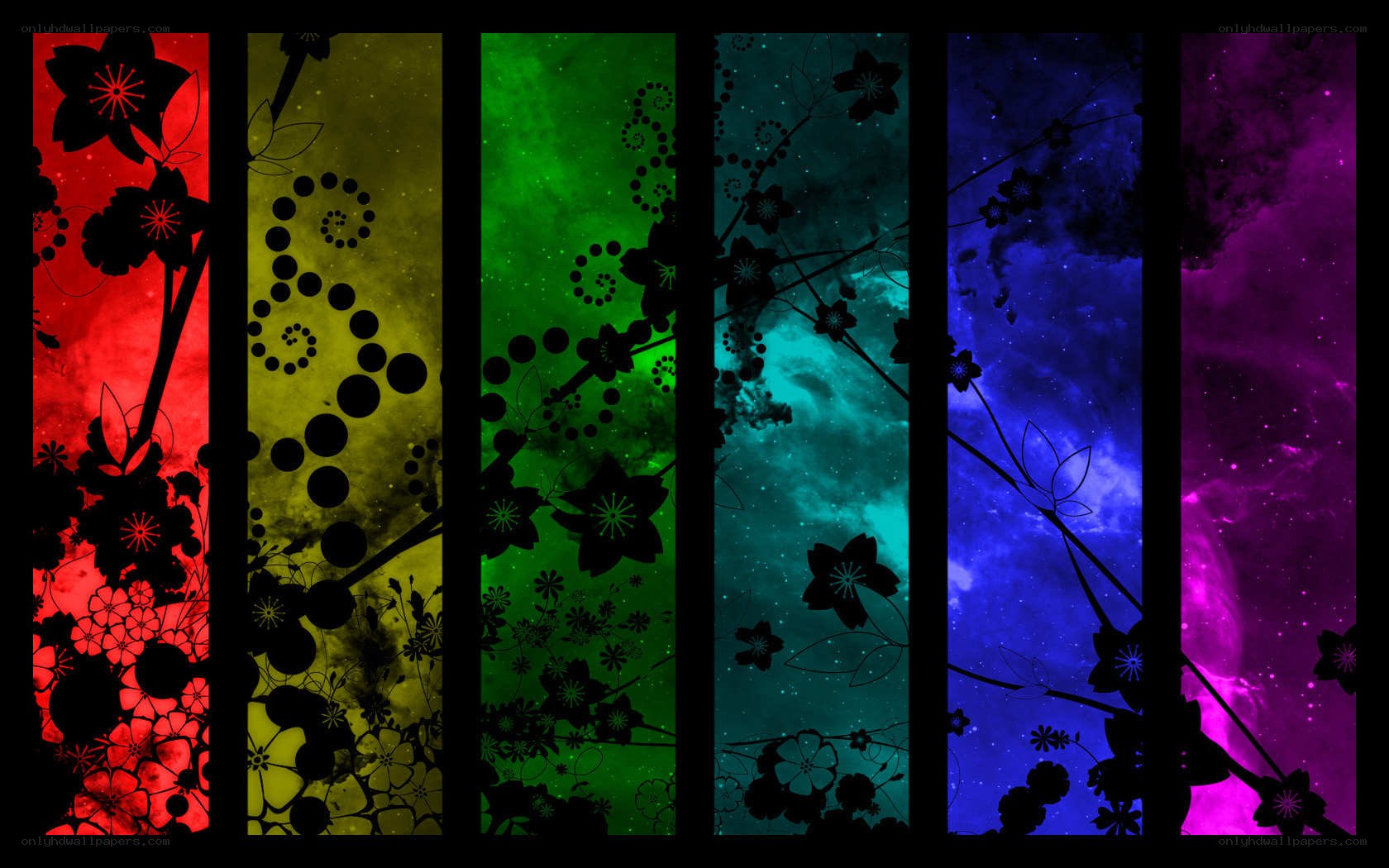 rainbow floral abstract art