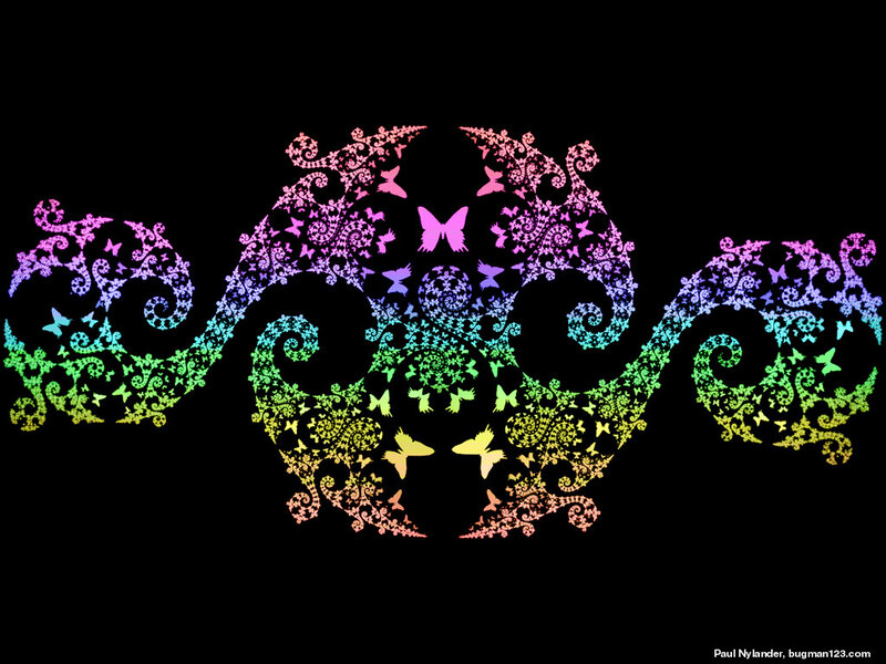 rainbow fractal butterfly design