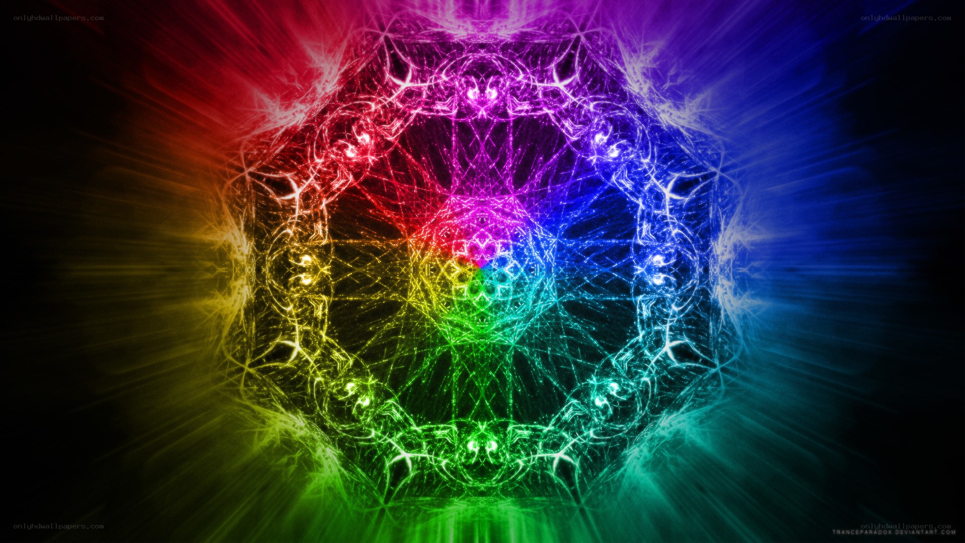 rainbow fractal mandala