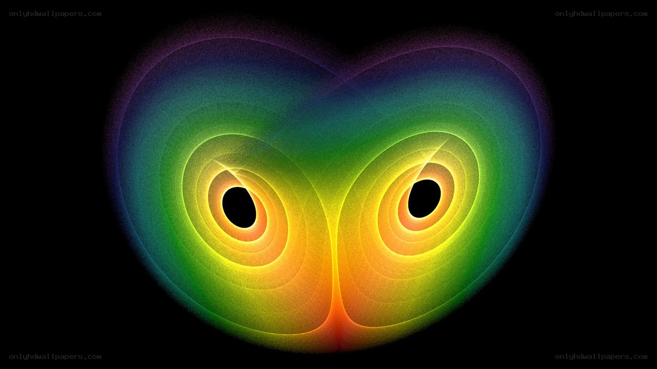 Rainbow fractal owl