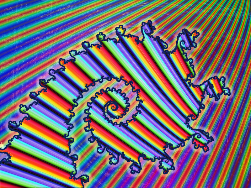 Rainbow Fractal Pattern — Red