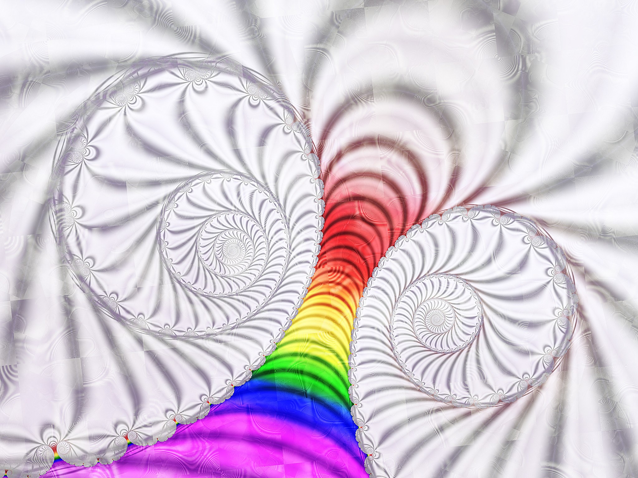 Rainbow fractal spiral