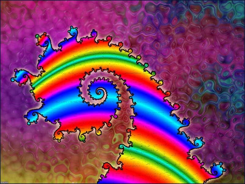 Rainbow Fractal Spiral — Purple, Vibrant