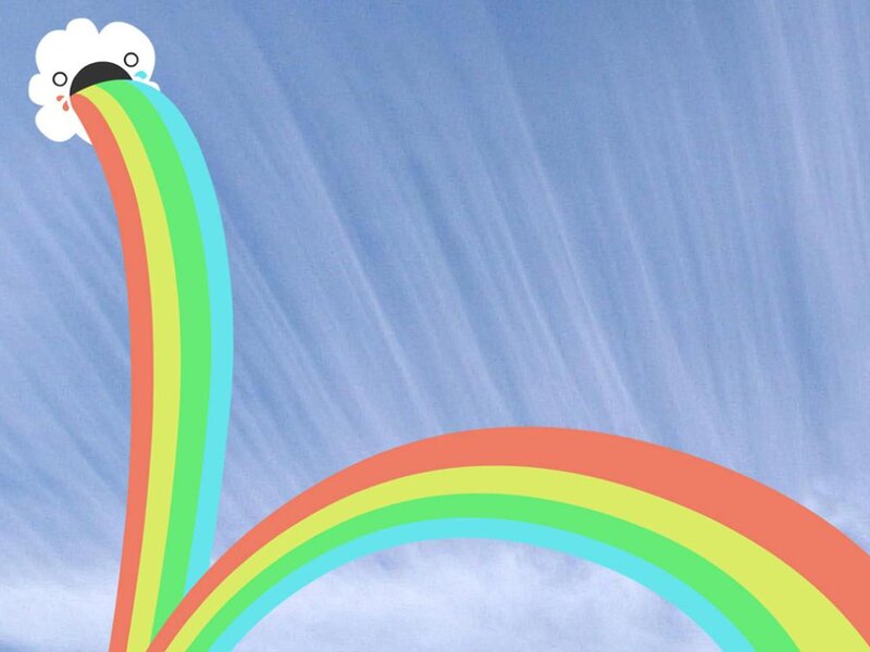Rainbow from a crying cloud
