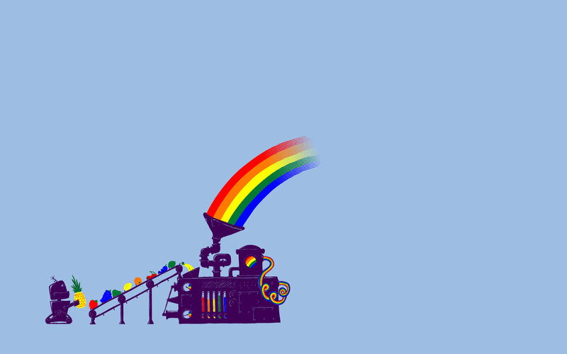 Rainbow fruit processing machine