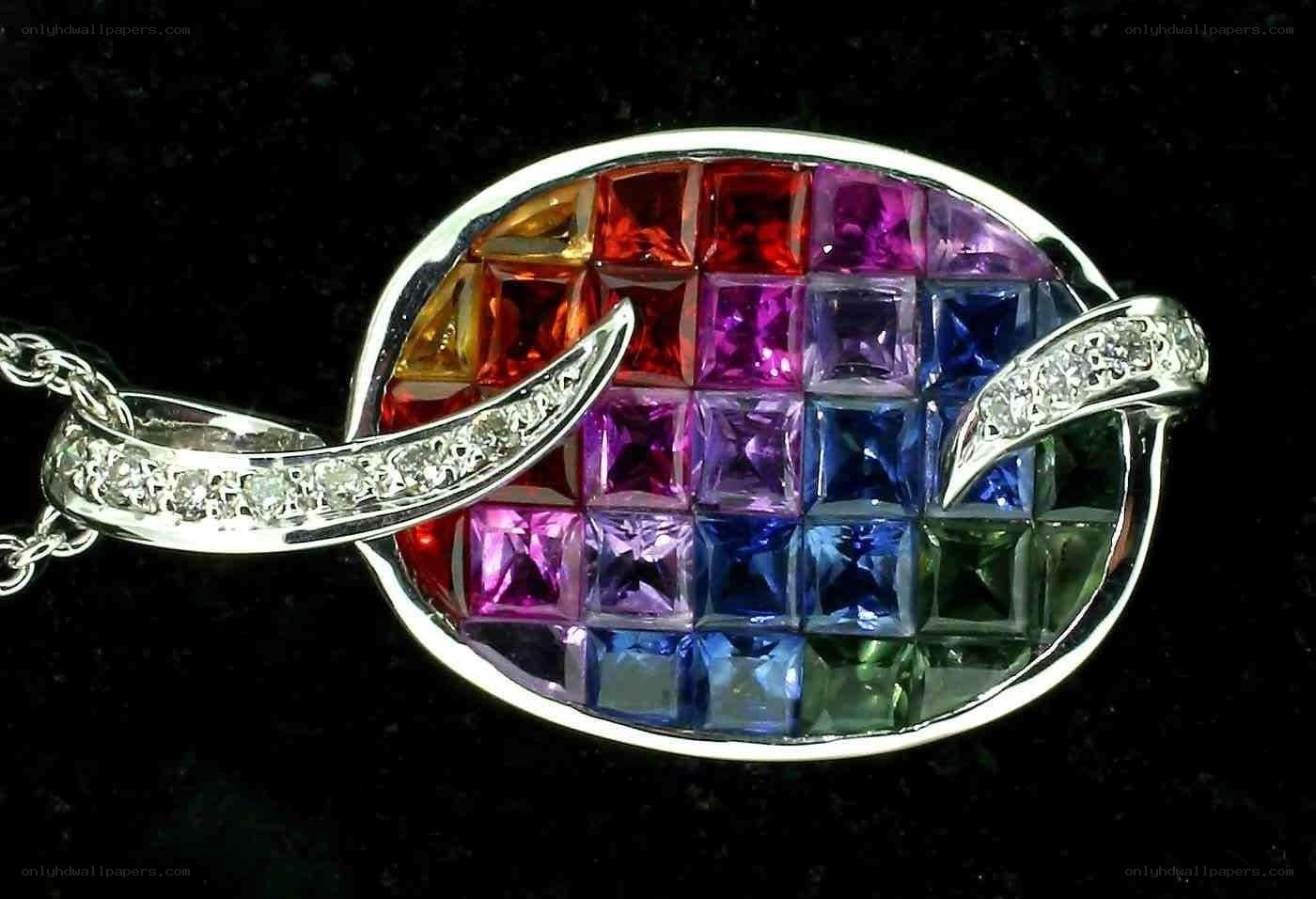 Rainbow gemstone pendant