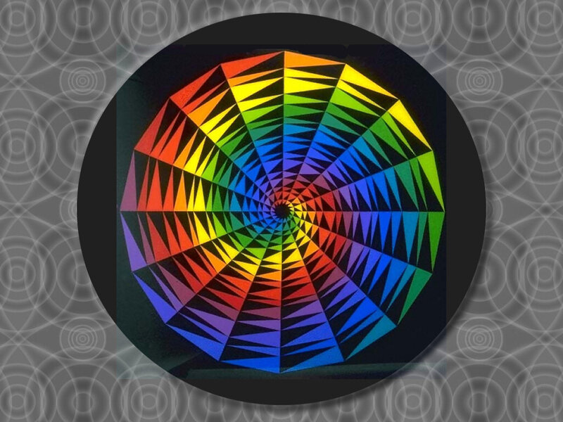 Rainbow Geometric Pattern — Red