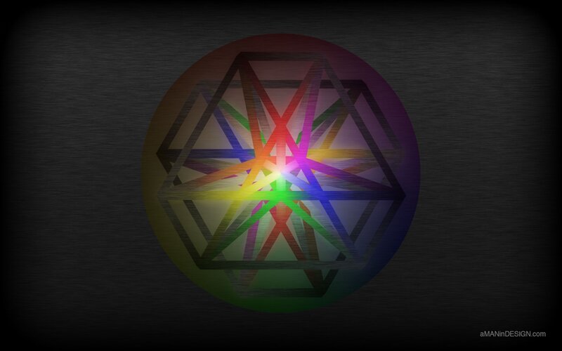 Rainbow geometric star pattern