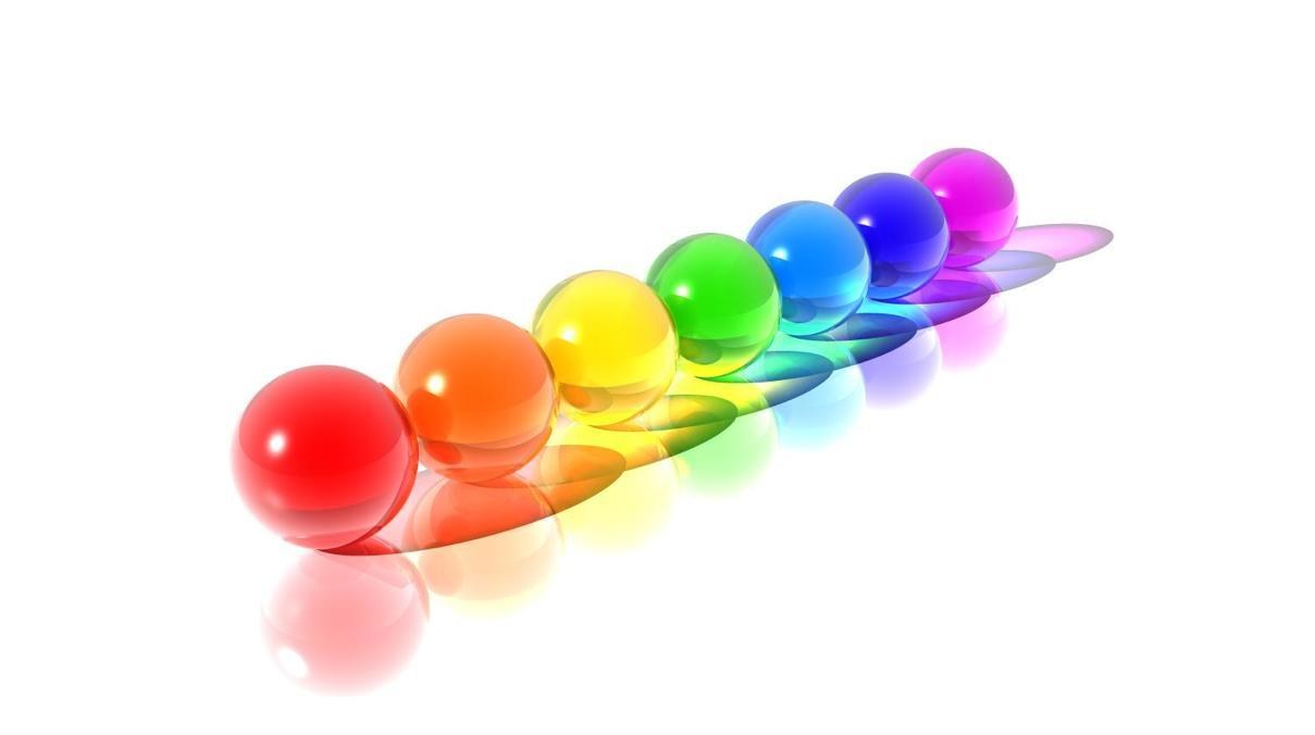 rainbow glass spheres