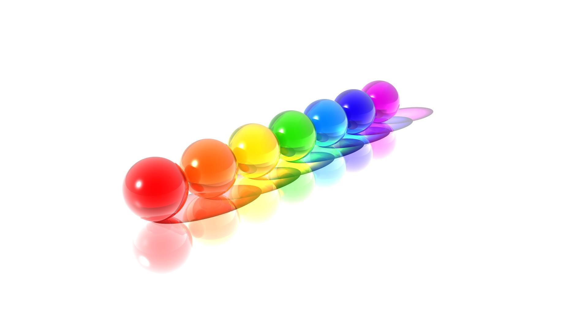 Rainbow glass spheres
