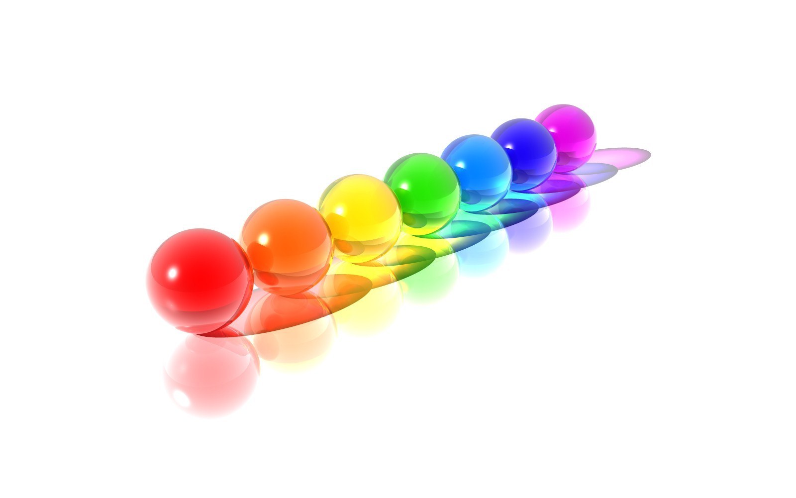 rainbow glass spheres