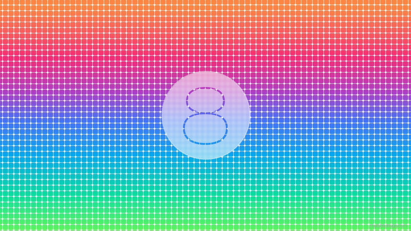 Rainbow gradient with number 8