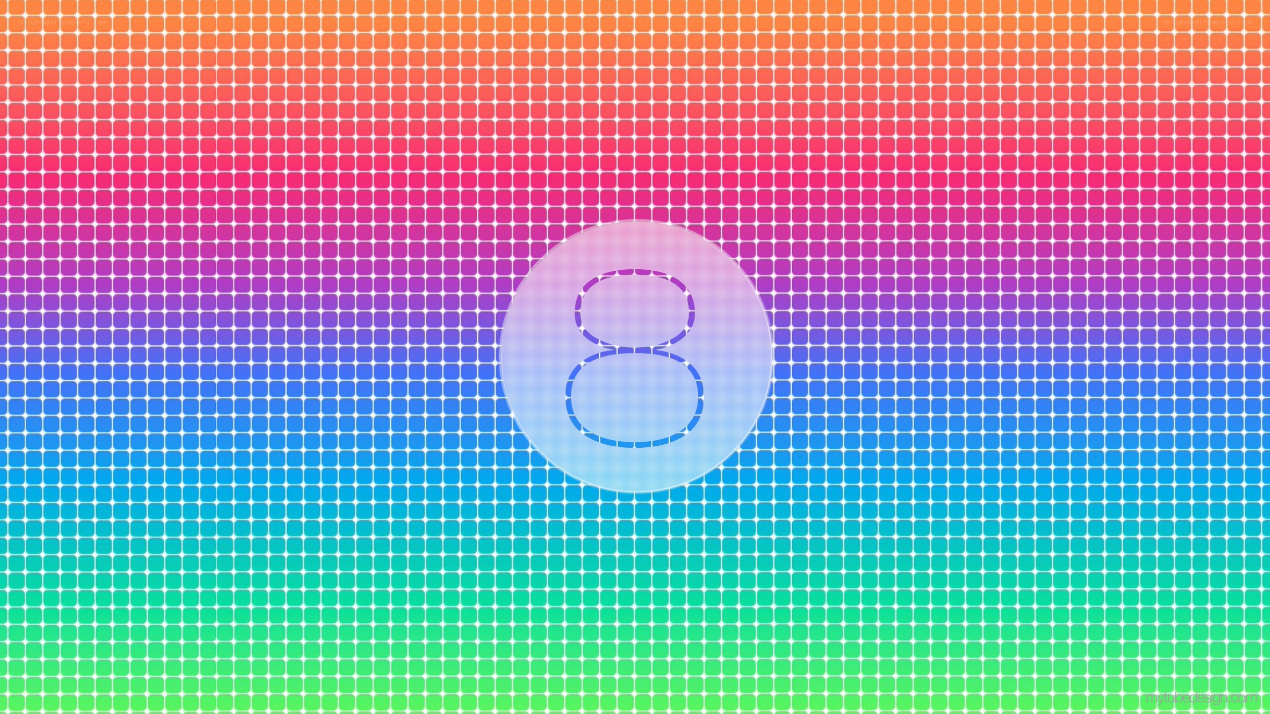 Rainbow gradient with number 8