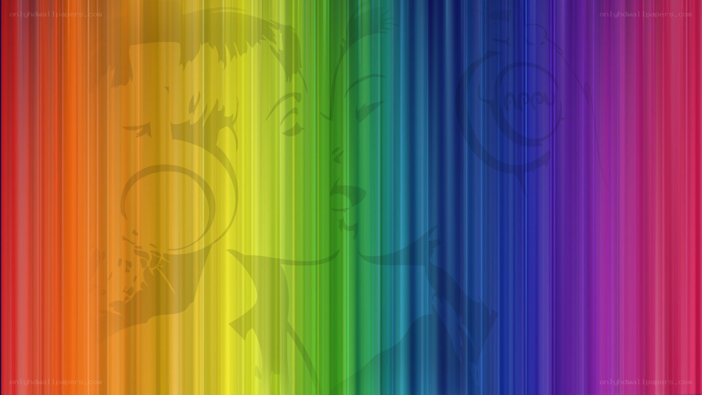 rainbow gradient with silhouettes