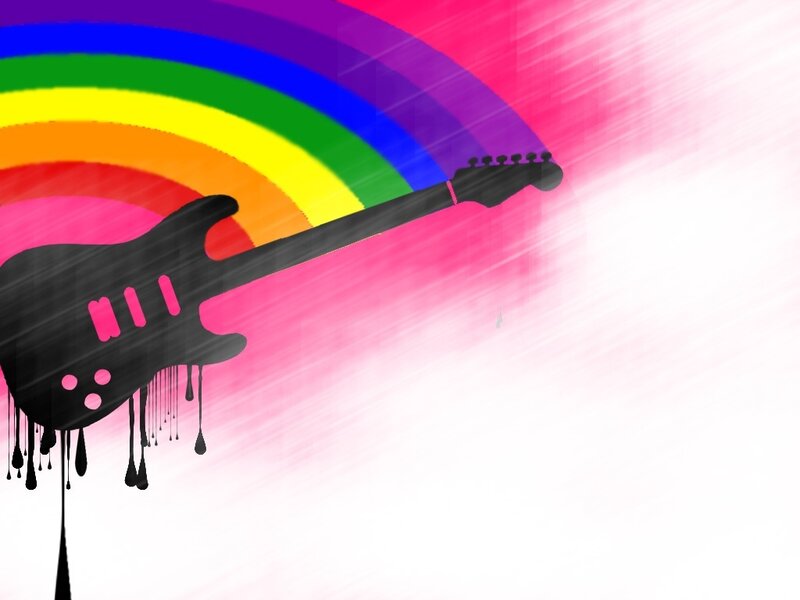 rainbow guitar art