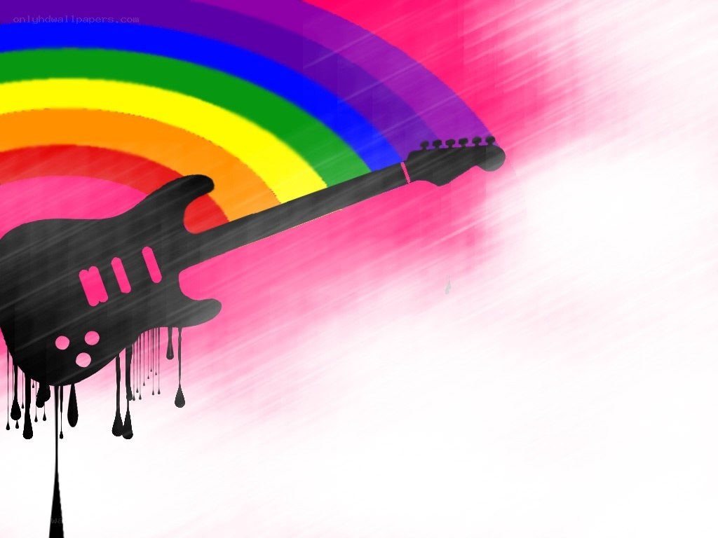 rainbow guitar art