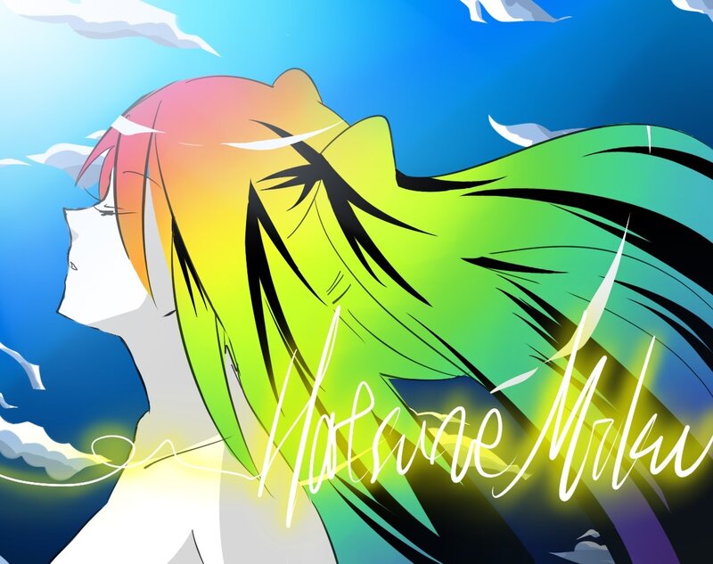 rainbow-haired anime character