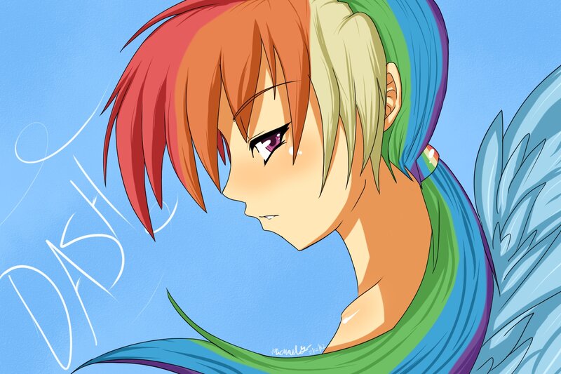 Rainbow-haired Character