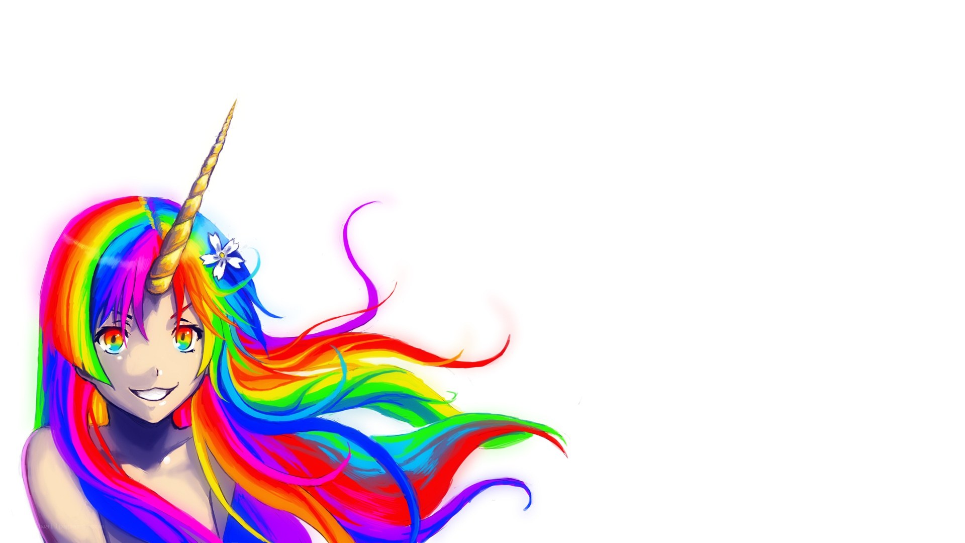 rainbow-haired unicorn girl