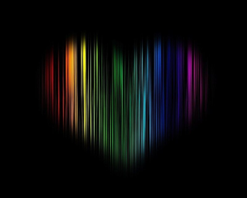 rainbow heart light streaks