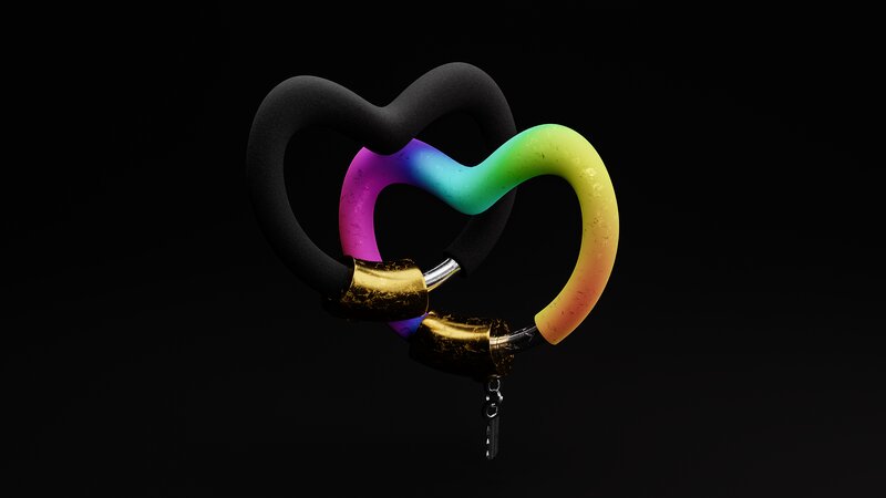 Rainbow Heart Lock