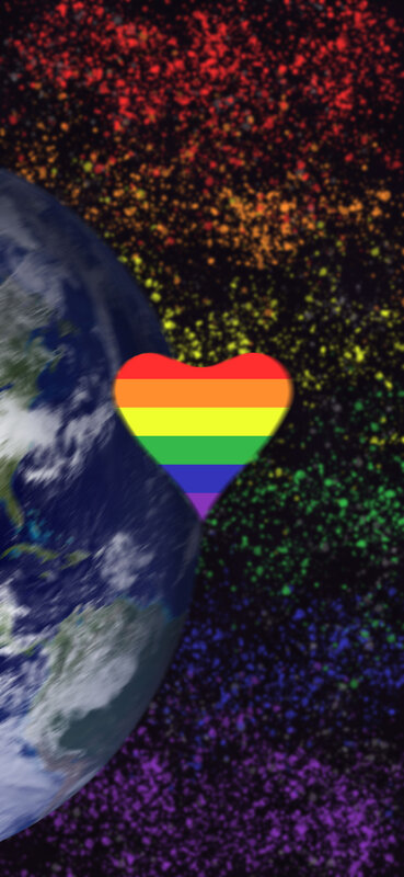 Rainbow Heart over Earth