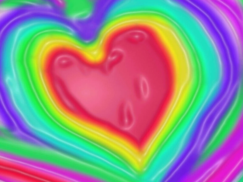 Rainbow heart pattern