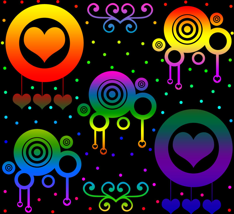 Rainbow Heart Patterns
