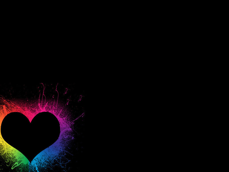 rainbow heart splatter