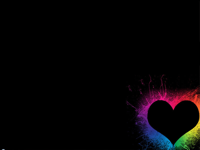 rainbow heart splatter