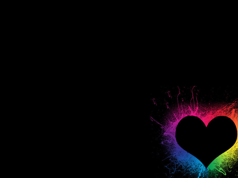 rainbow heart splatter