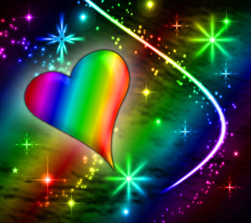 Rainbow Heart with Stars