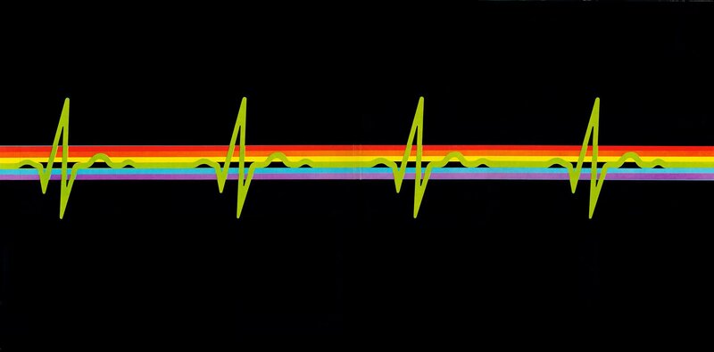 rainbow heartbeat line