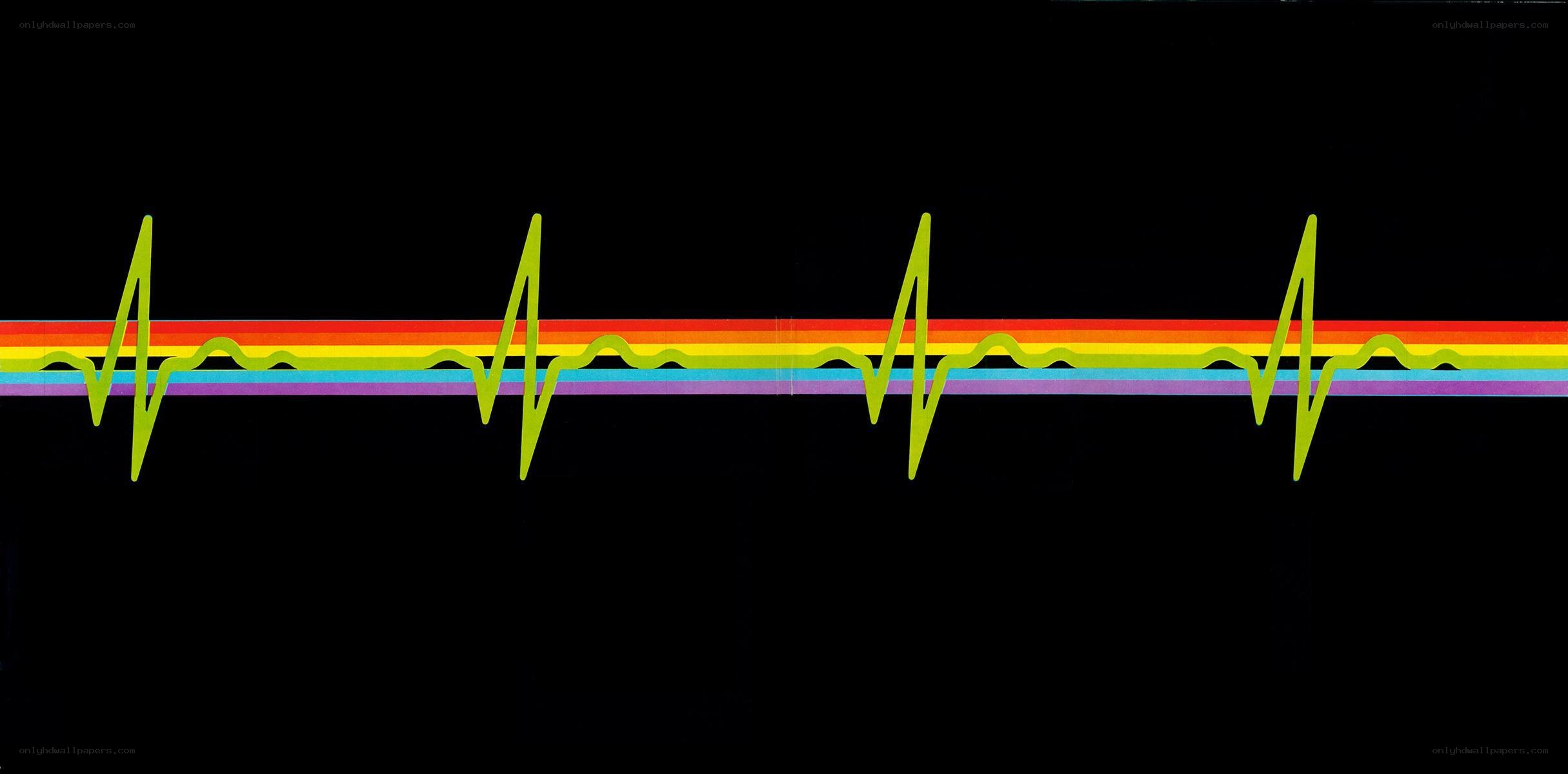rainbow heartbeat line