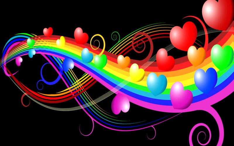 Rainbow Hearts Swirl