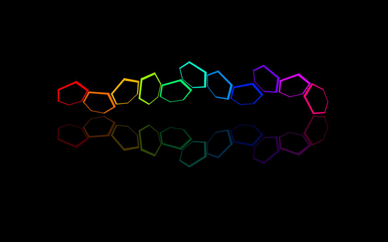 Rainbow Hexagon Chain — Red