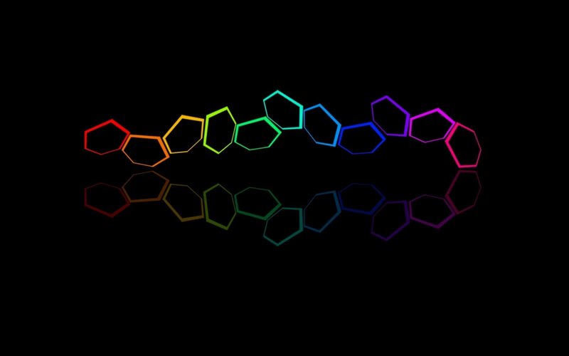 rainbow hexagon pattern