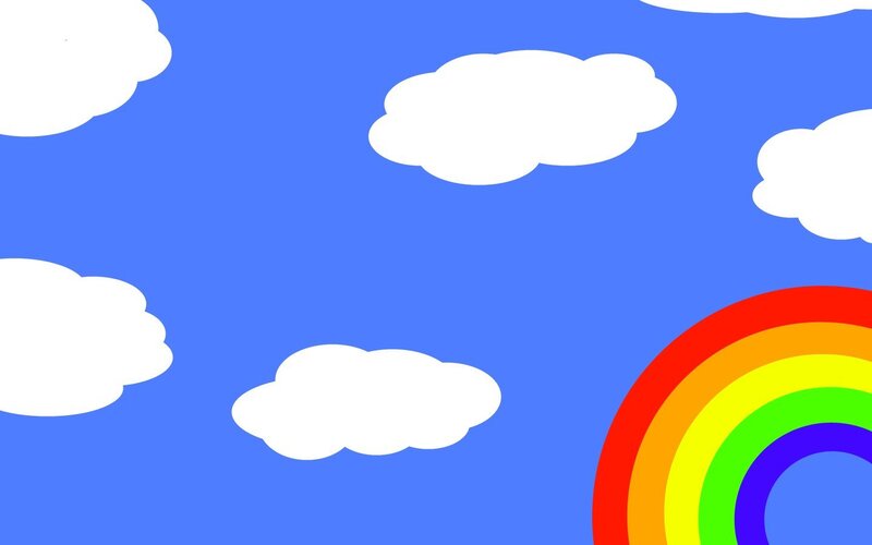 rainbow in blue sky