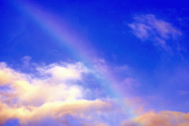 Rainbow in Blue Sky — Serene