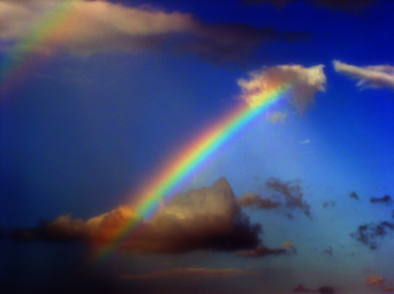 Rainbow in Cloudy Sky — Blue, Dramatic