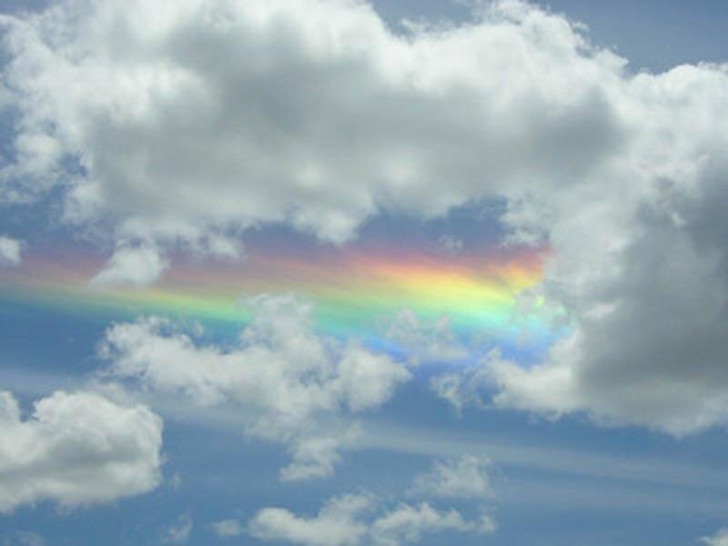 Rainbow in Cloudy Sky — Blue