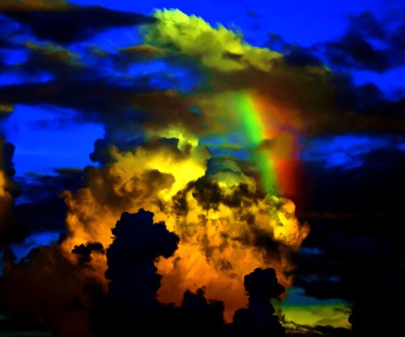 Rainbow in Stormy Sky — Blue